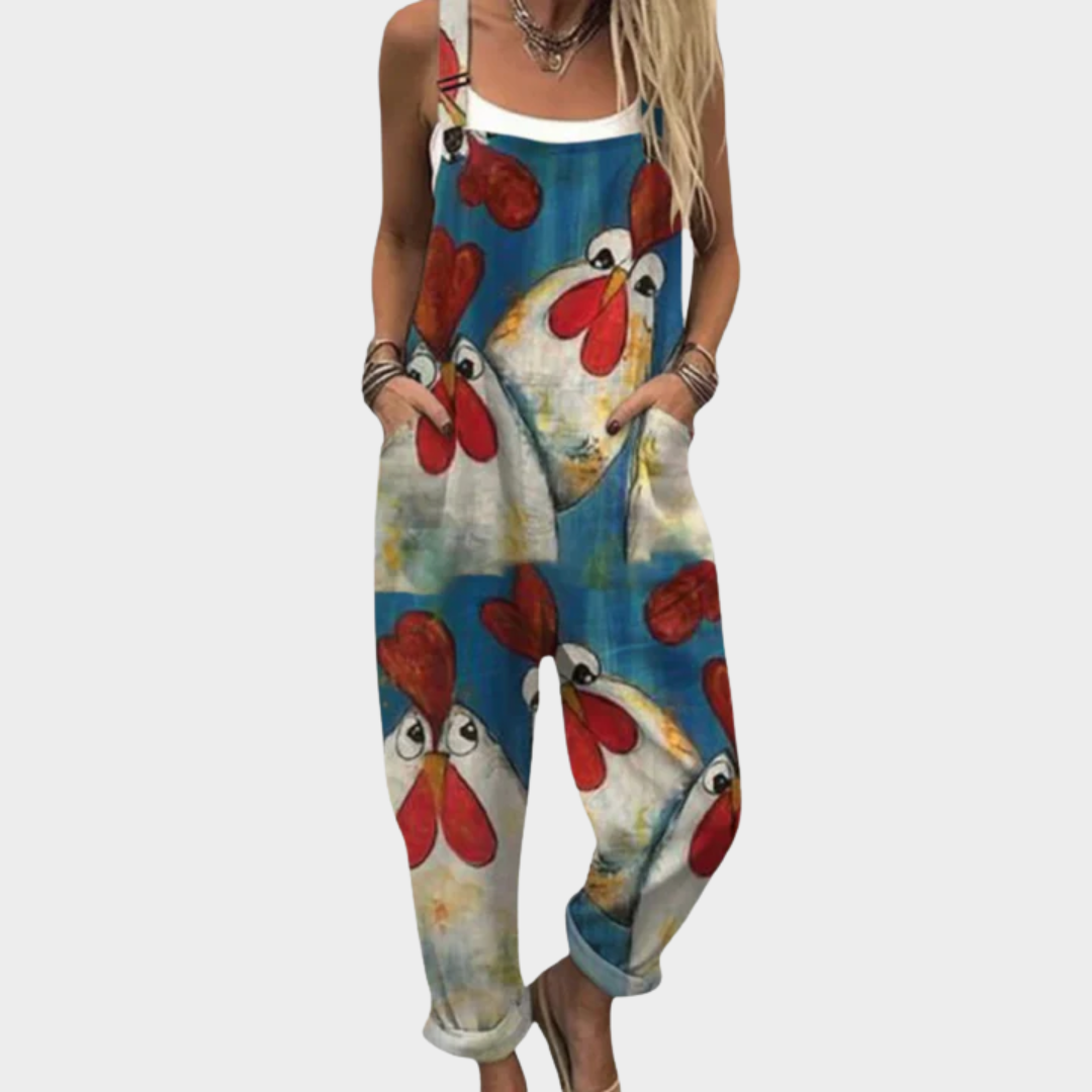 Comfortable Printed Overalls