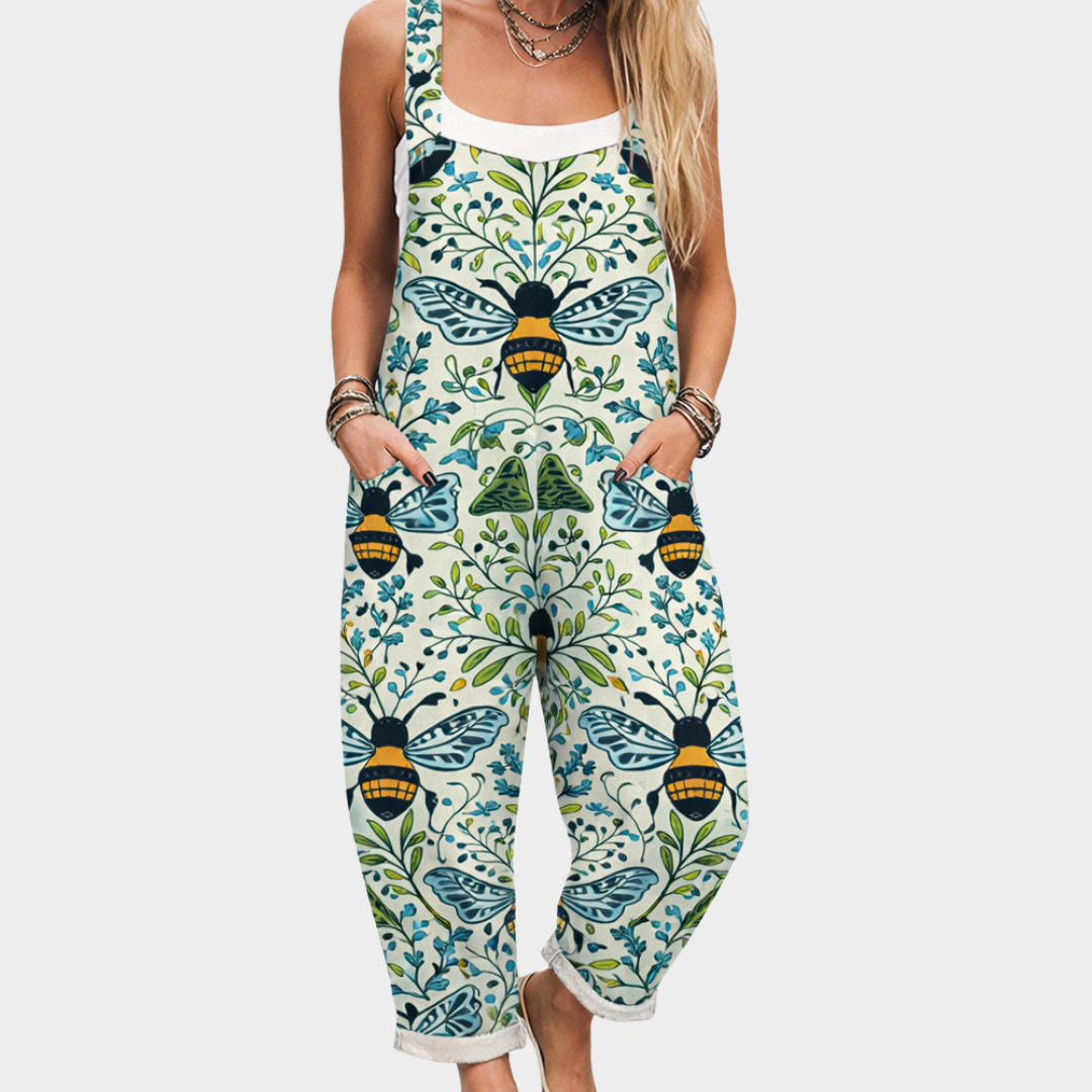 Comfortable Printed Overalls