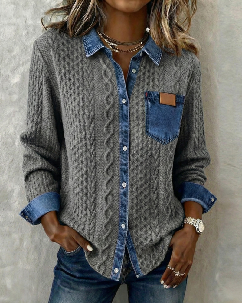 Juliane | Denim Patchwork Shirt