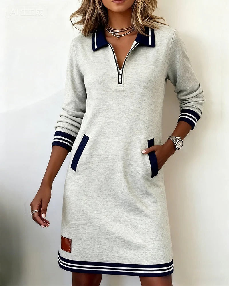 Nina | Chic Long Sleeve Cotton Dress