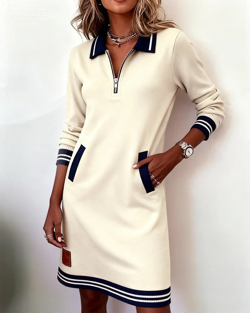 Nina | Chic Long Sleeve Cotton Dress