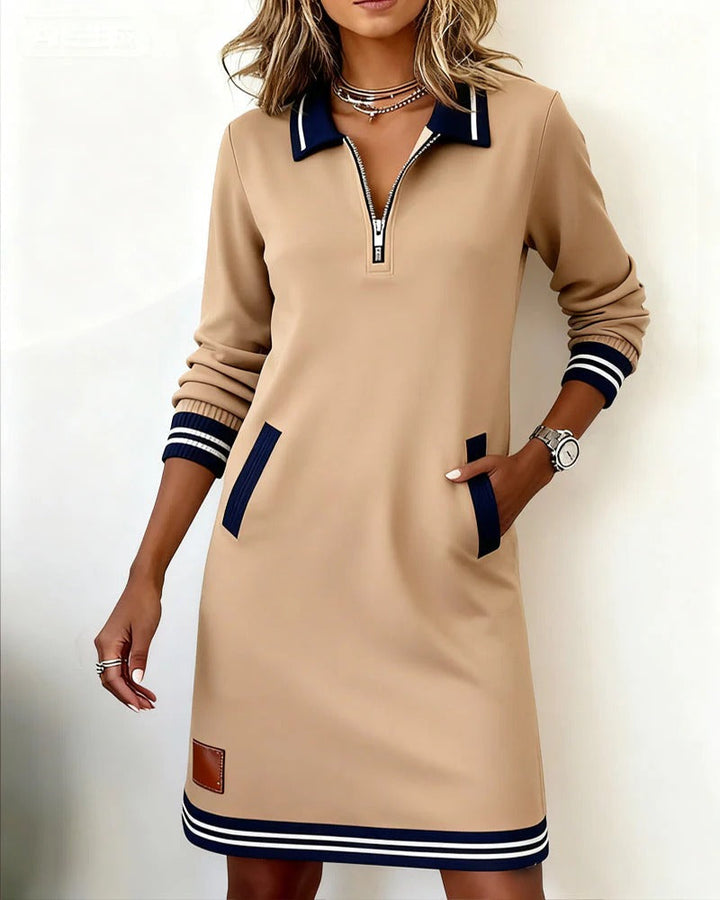 Nina | Chic Long Sleeve Cotton Dress